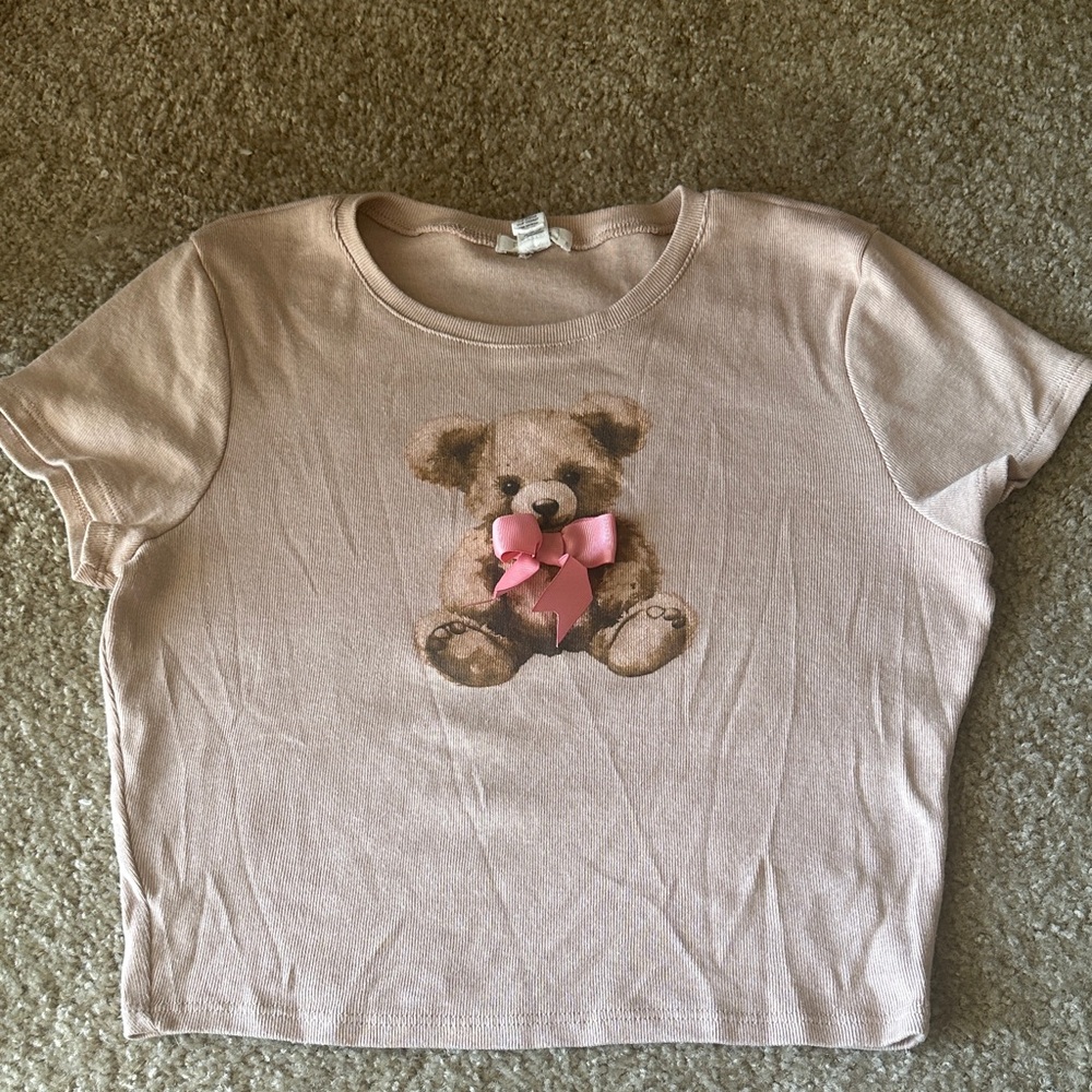 Pink Teddy Bear Graphic Tee